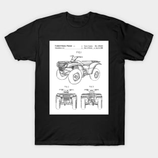 ATV Quad Bike Patent - Off-Roader Motorsports Fan Art - White T-Shirt